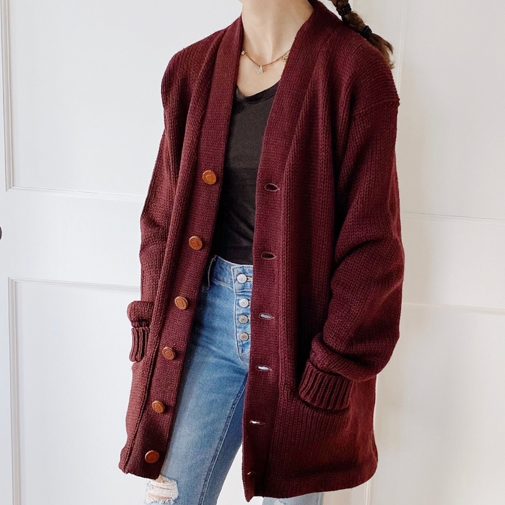 ❌SOLD❌ Shaker Knit Sweater Varsity Letterman Cardigan! - Picture 6 of 16